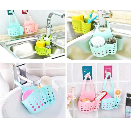 Silicone Kitchen Sink Hanging Basket – Drainable Sponge Holder & Storage Organizer