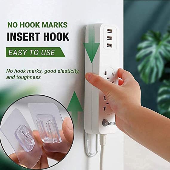 Double-Sided Adhesive Wall Hooks – Transparent Heavy Duty Wall Hangers