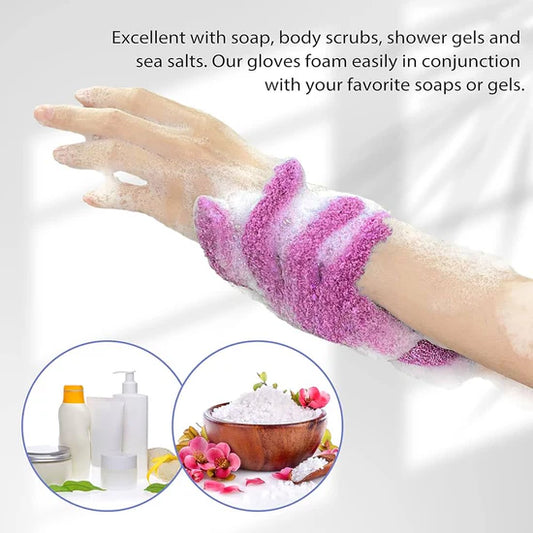 1PC Bath Gloves Scrubber for Women & Men – Nylon Exfoliating Shower Glove