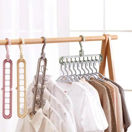 3Pcs 9 Hole Hanger – Space Saving Closet Organizer Hooks for Clothes