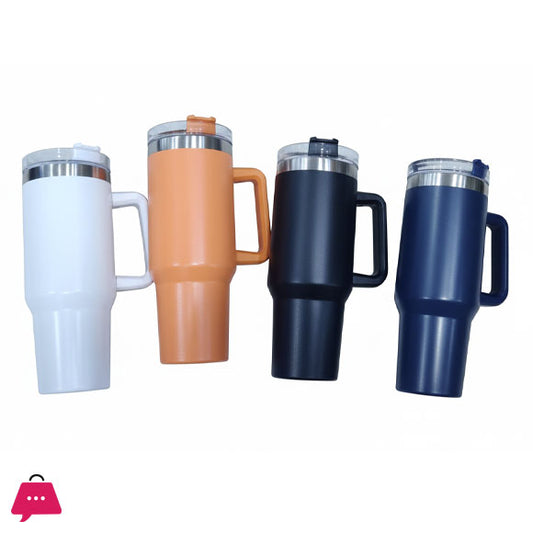 Plain Tumbler with Straw Coffee Mug for Travel 40oz