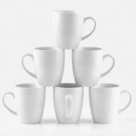 6 pack of white mugs