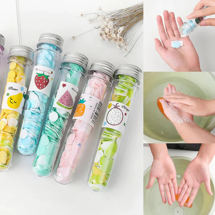 Travel Soap Paper Tube – Portable Disposable Soap Sheets for Handwashing On the Go