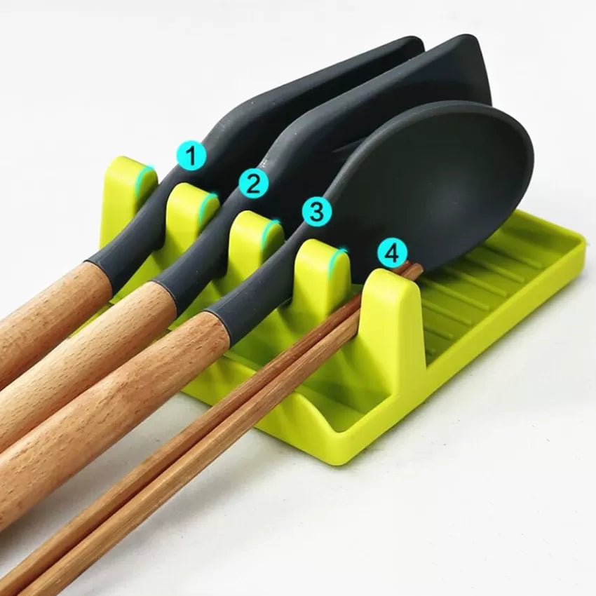 1 PC Lid and Spoon Rest Kitchen Organizer – Heat-Resistant Stand for Utensils, Pot Lids & Cooking Tools