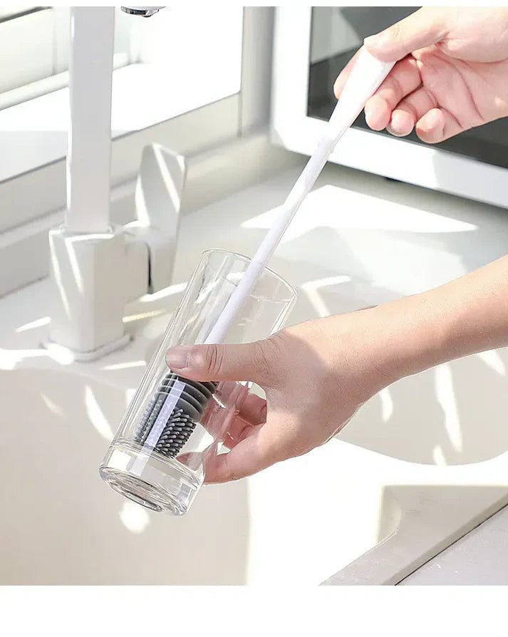 Silicone Long Cup Brush (8.5 Inch) – Flexible Bottle Cleaning Brush for Cups, Tumblers & Baby Bottles