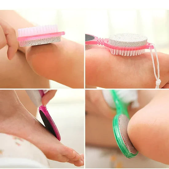 4 in 1 Foot Care Callus Brush – Pedicure Foot Scrubber for Dead Skin Removal