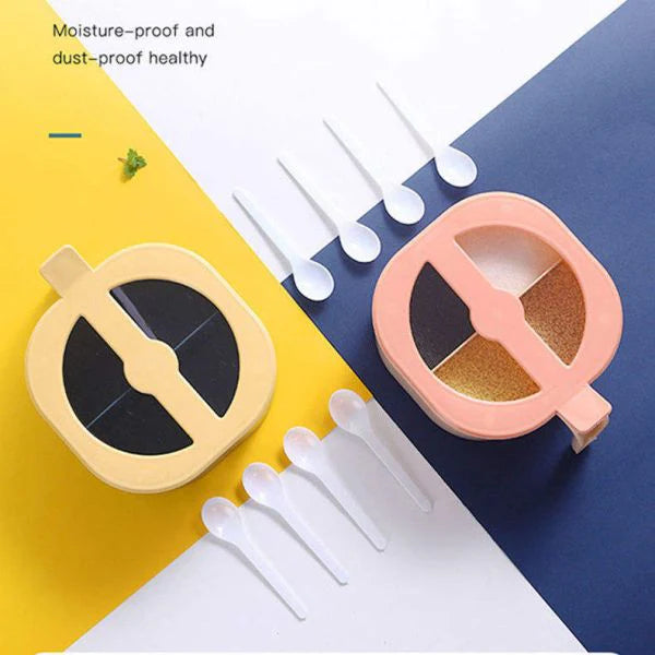 4 in 1 Spice Box – Multipurpose Seasoning Storage Container with Spoons