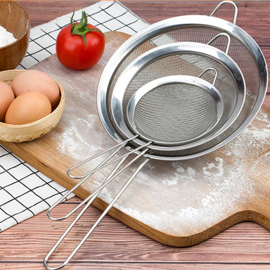 Pack of 3 Steel Mesh Tea Strainer – Fine Stainless Steel Tea Infuser