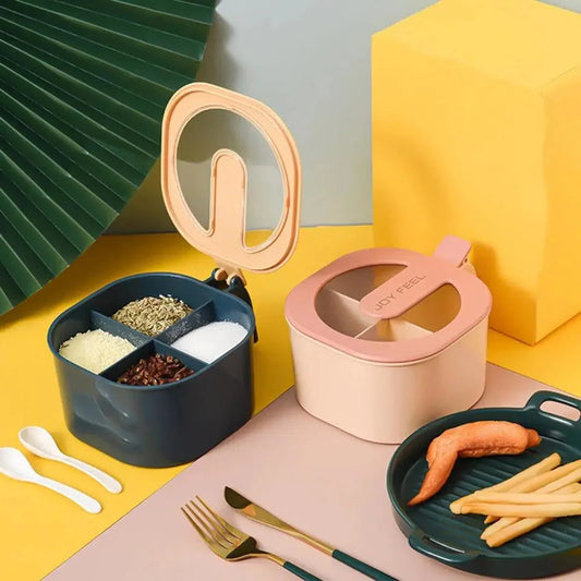 4 in 1 Spice Box – Multipurpose Seasoning Storage Container with Spoons