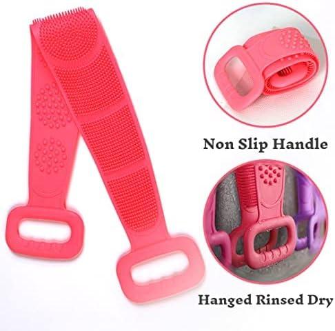 Silicone Back Scrubber Strap – Double-Sided Exfoliating Bath Body Brush