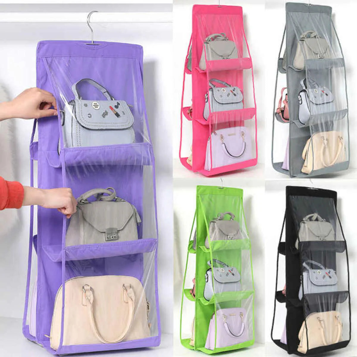 6 Pocket Bag Organizer – Compact Handbag Insert for Storage & Easy Access
