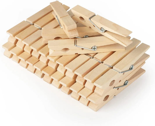 20PC Wooden Clothespins – Strong Grip Laundry Pegs for Clothes, Crafts & Home Use