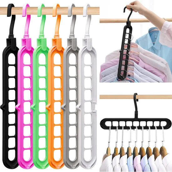3Pcs 9 Hole Hanger – Space Saving Closet Organizer Hooks for Clothes