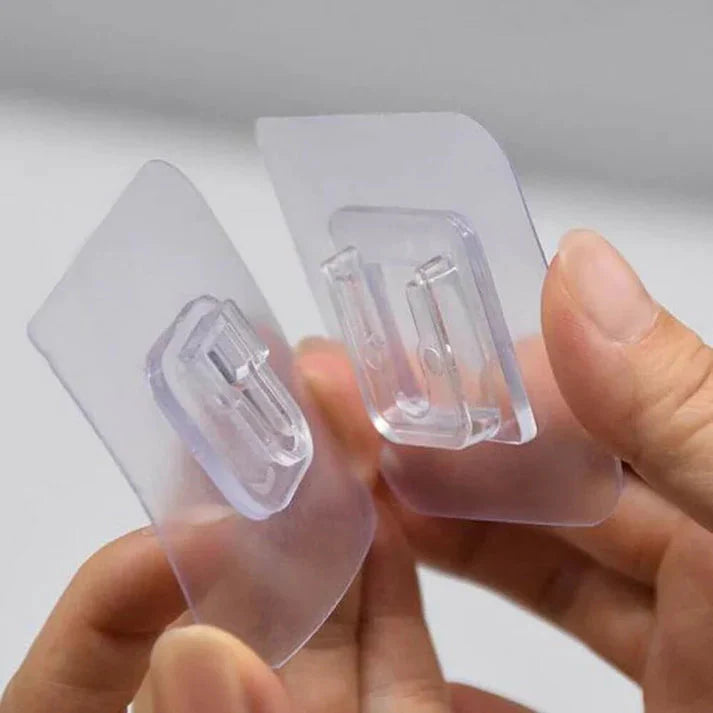 Double-Sided Adhesive Wall Hooks – Transparent Heavy Duty Wall Hangers