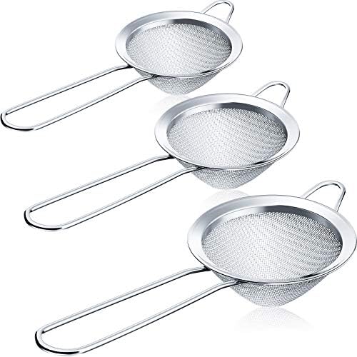 Pack of 3 Steel Mesh Tea Strainer – Fine Stainless Steel Tea Infuser