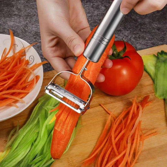 Julienne Vegetable Peeler – Stainless Steel Dual Blade Cutter for Veggies & Fruits