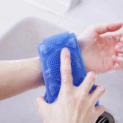 Silicone Back Scrubber Strap – Double-Sided Exfoliating Bath Body Brush