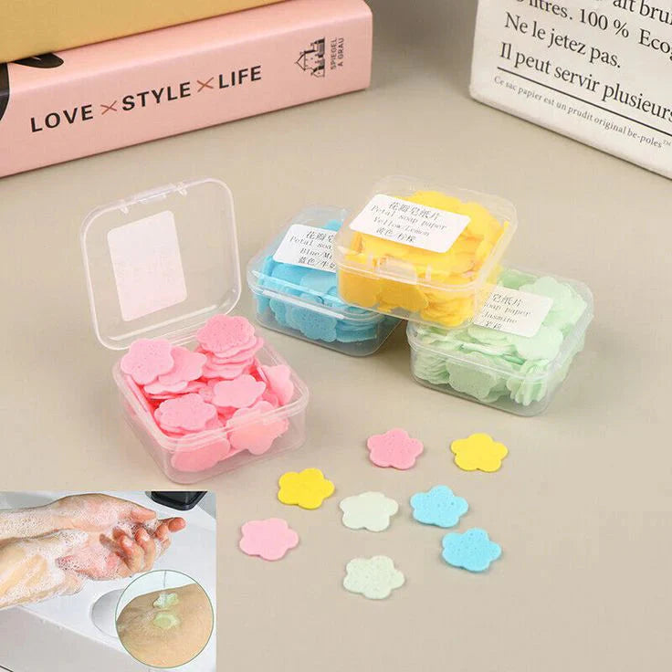 Travel Flower Soap Paper – Portable Disposable Hand Washing Sheets