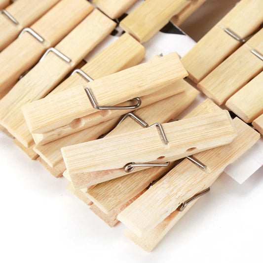 20PC Wooden Clothespins – Strong Grip Laundry Pegs for Clothes, Crafts & Home Use