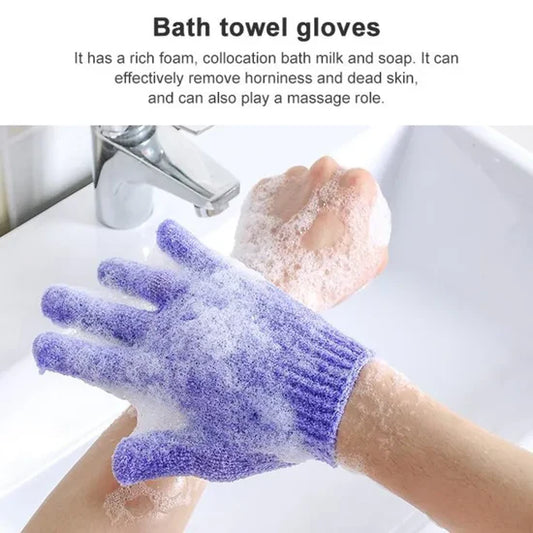 1PC Bath Gloves Scrubber for Women & Men – Nylon Exfoliating Shower Glove
