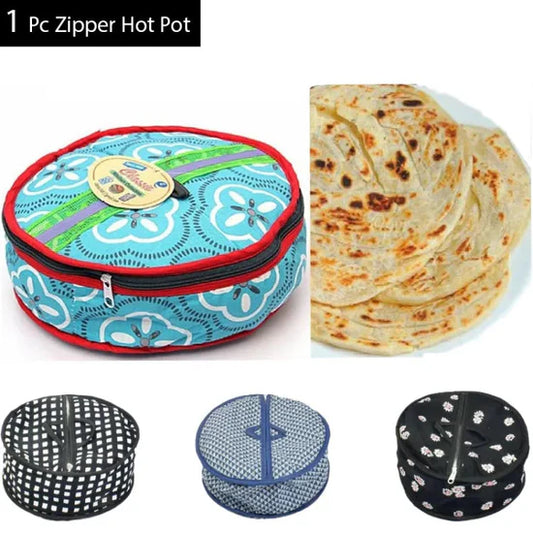 Cotton Zip Roti Box – Insulated Roti Warmer with Zipper for Fresh & Hot Rotis