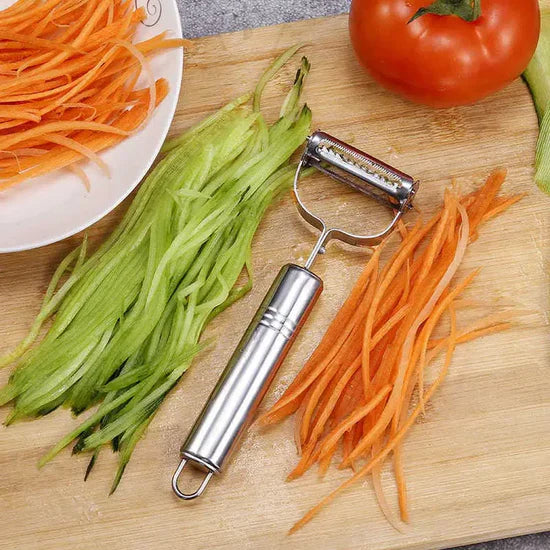 Julienne Vegetable Peeler – Stainless Steel Dual Blade Cutter for Veggies & Fruits
