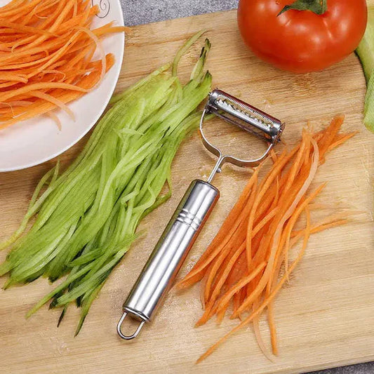 Julienne Vegetable Peeler – Stainless Steel Dual Blade Cutter for Veggies & Fruits