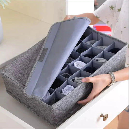 24-Grid Storage Organizer – Foldable Drawer Divider Box for Clothes & Accessories