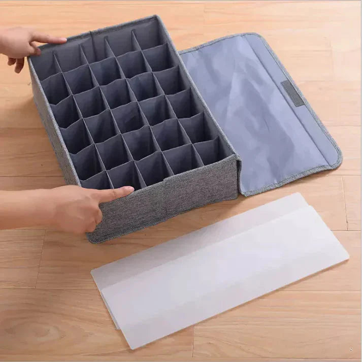 24-Grid Storage Organizer – Foldable Drawer Divider Box for Clothes & Accessories