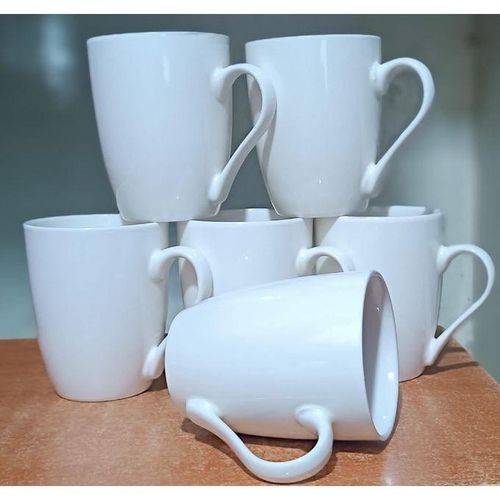 6 pack of white ceramic mugs